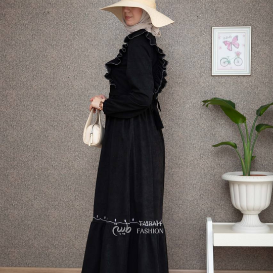 Embroidered Flower Abaya